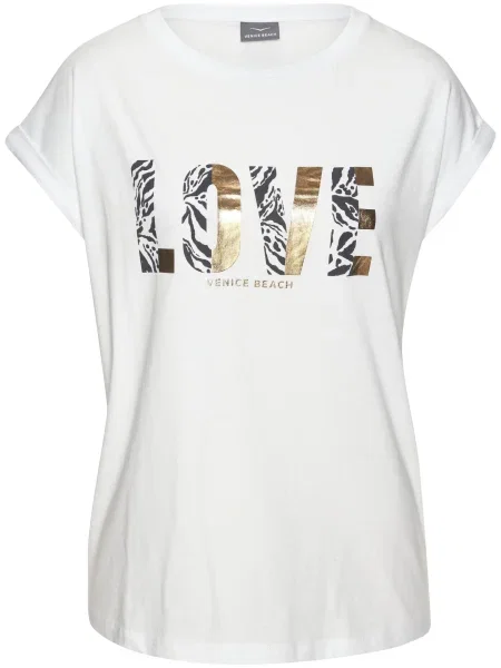 VENICE BEACH Tricou auriu / negru alb