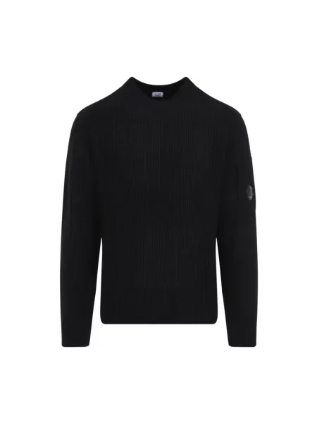 Sweter C.p. Company z okrągłym dekoltem czarny