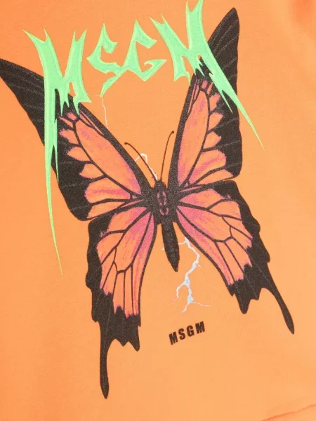 Bluza z kapturem dziecięca Msgm pomarańczowa