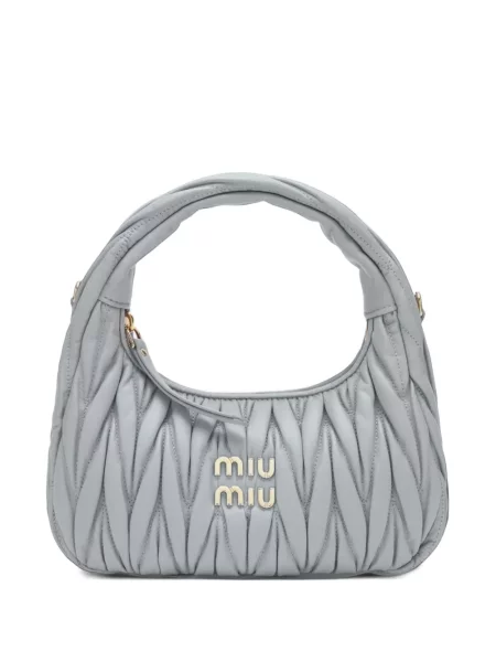 Geanta hobo Miu Miu din piele gri