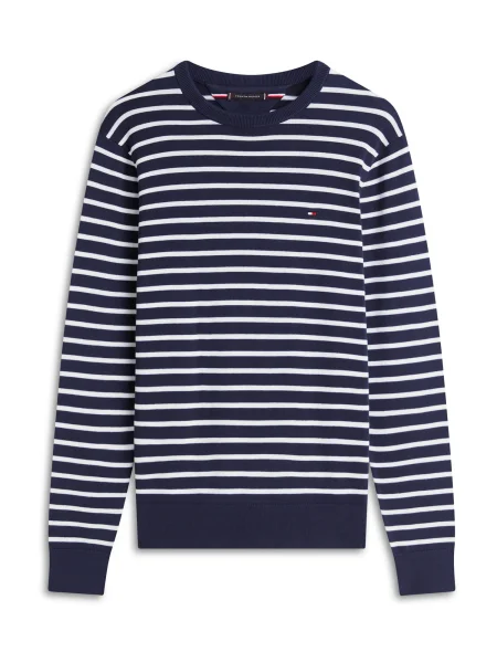 TOMMY HILFIGER Pulover ESSENTIAL bleumarin alb