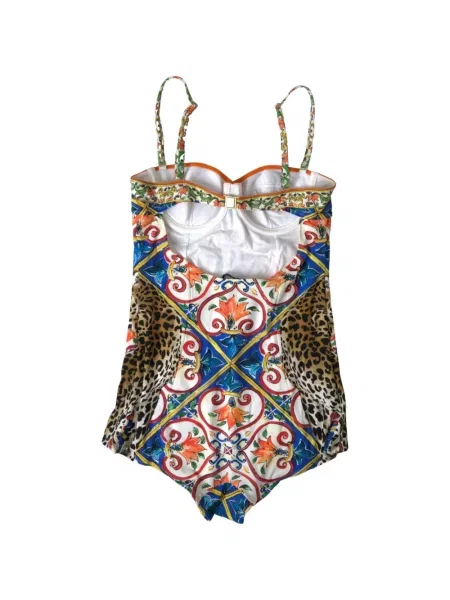 Raštuotas maudymosi kostiumėlis Dolce & Gabbana leopardinis balta