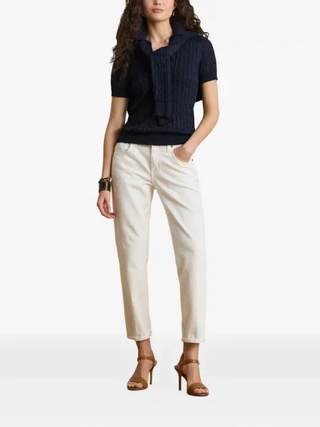 Blugi drepți Lauren Ralph Lauren alb