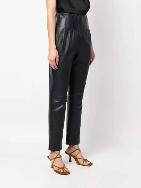 Δερμάτινο παντελόνι Alberta Ferretti μπλε