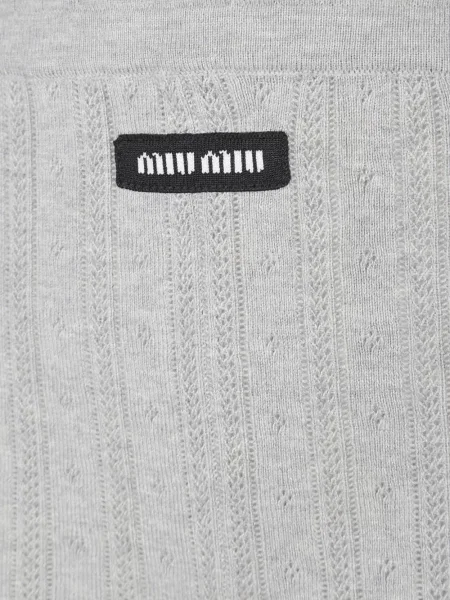 Pantaloni scurți Miu Miu tricotate gri