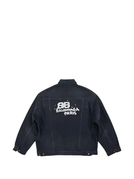 Geacă de blugi Balenciaga cu imagine gri