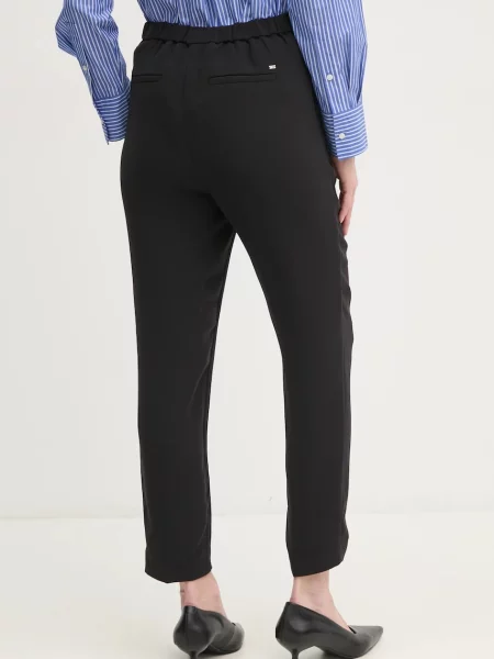 Kalhoty Tommy Hilfiger střih cigarette high waist černá