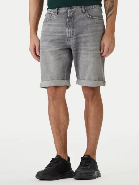 HUGO Pantaloni scurți de blugi Tapered Fit gri