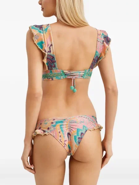 Bikini Del Maar cu volane albastru