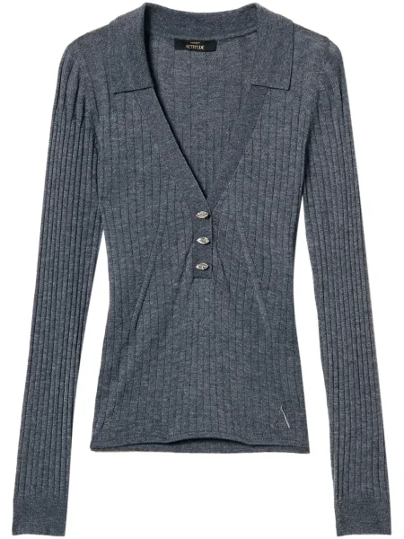 Top Twinset prążkowany szary