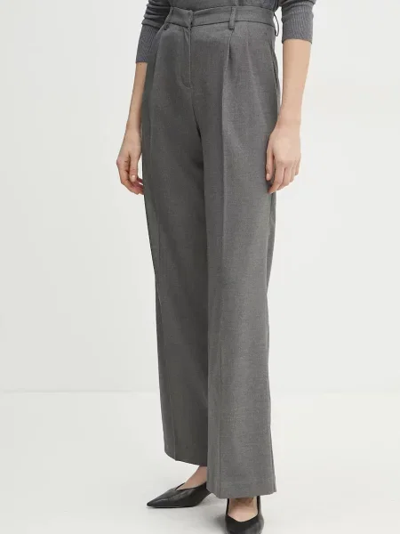 Morgan pantaloni PANIS.F femei lat high waist PANIS.F gri