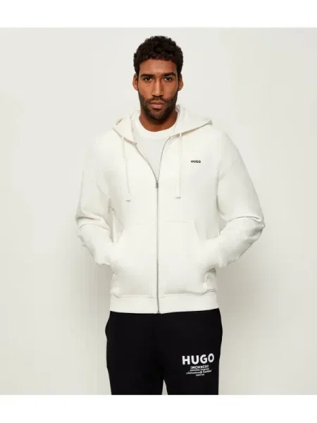 HUGO Hanorac Dapozip | Relaxed fit alb