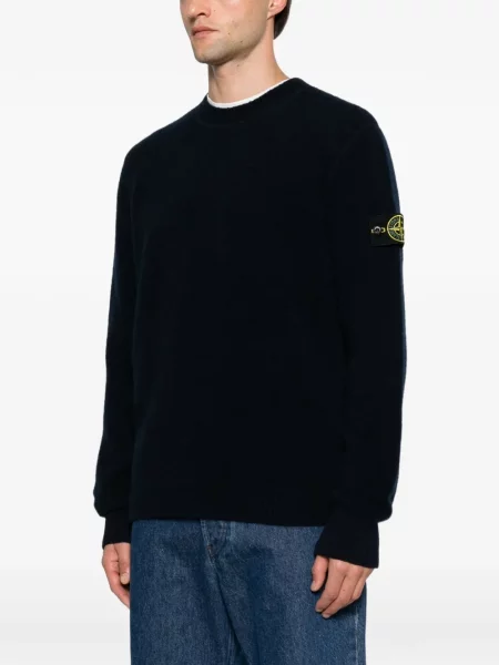 Пуловер Stone Island с кръгло деколте камъни синьо