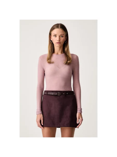 Sweter Pinko wełniany różowy