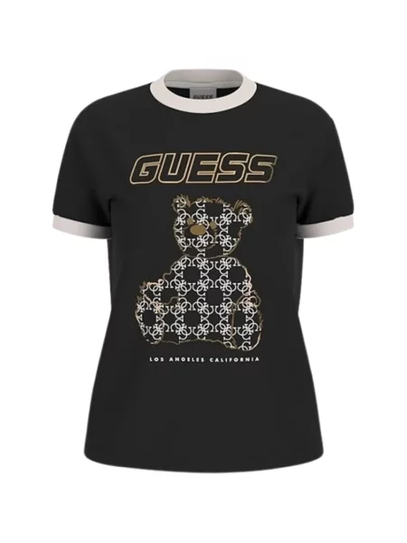 Koszulka Guess z nadrukiem czarna