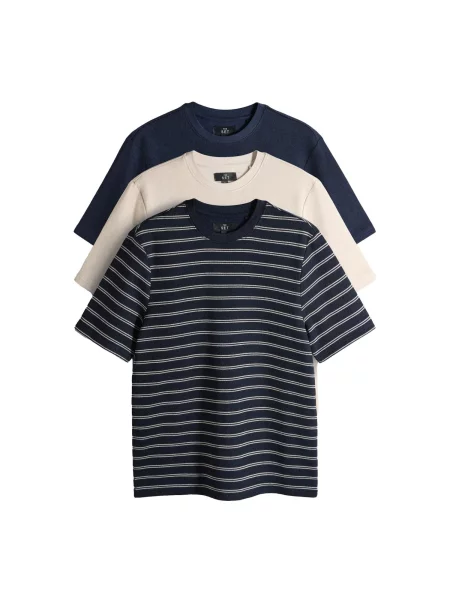 The Set Tricou bleumarin / albastru închis / gri deschis alb