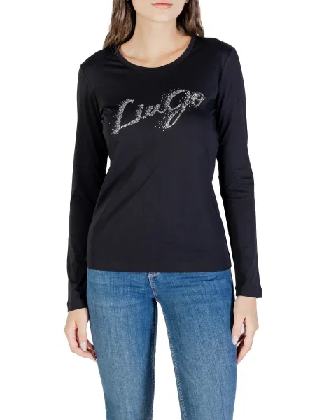 Dzianinowy top Liu Jo z długim rękawem czarny