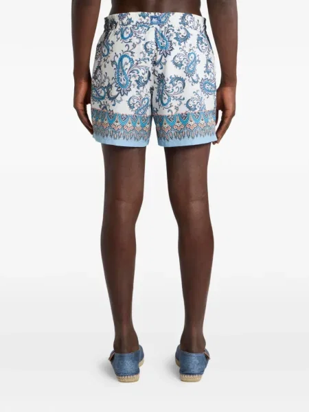 Slip de baie Etro cu imagine cu model paisley alb