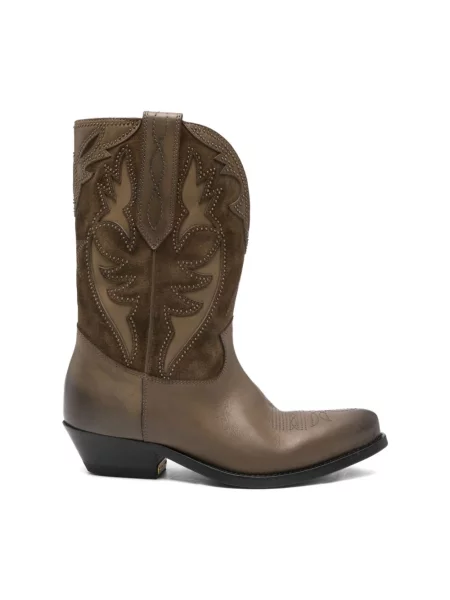 Botki Golden Goose skórzane zielone
