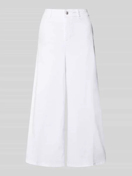 Jeansy o kroju wide fit w skróconym kroju model Ella' Mac białe