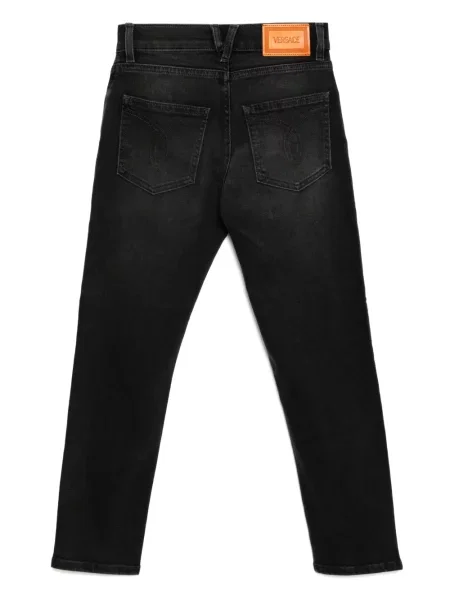 Jeansy straight leg dziecięce Versace czarne