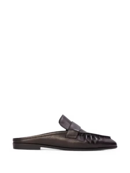 Papuci tip mules Black Suede Studio din piele de căprioară negru