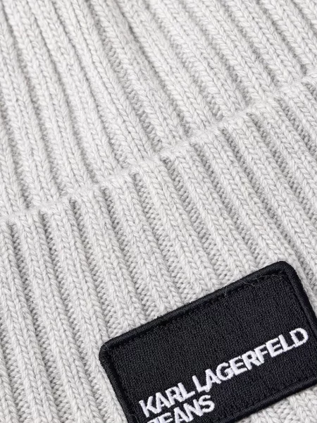 Karl Lagerfeld Jeans kapa z dodatkom volne siva