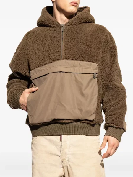 Hanorac cu glugă Dsquared2 din fleece maro