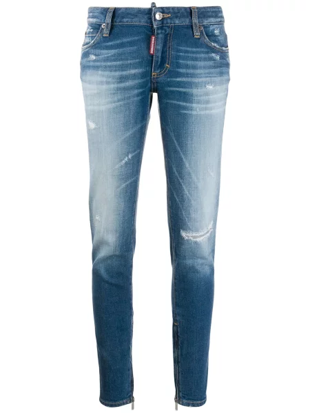 Blugi skinny Dsquared2 zdrențuiți skinny fit albastru