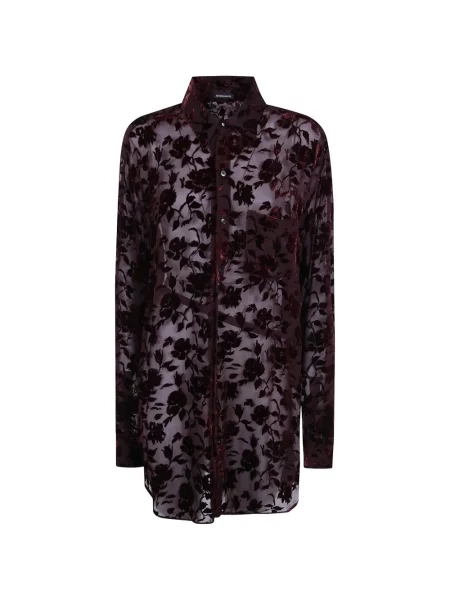 Cămașă Ann Demeulemeester cu model floral roșu