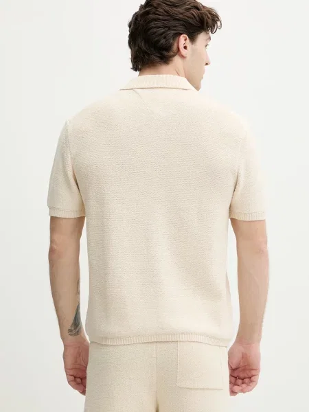 Koszula casual z mieszanki bawełny krój regular fit Tommy Hilfiger beżowa