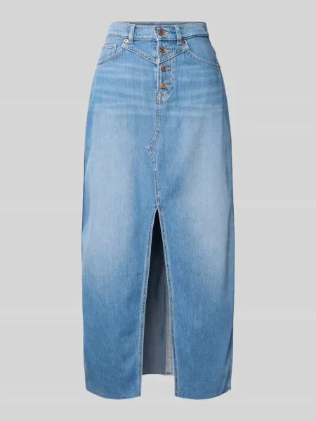 Rozkloszowana spódnica jeansowa z mieszanka bawełny model MIRA' Pepe Jeans niebieska
