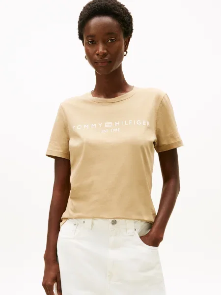 TOMMY HILFIGER Tricou fildeş / alb bej