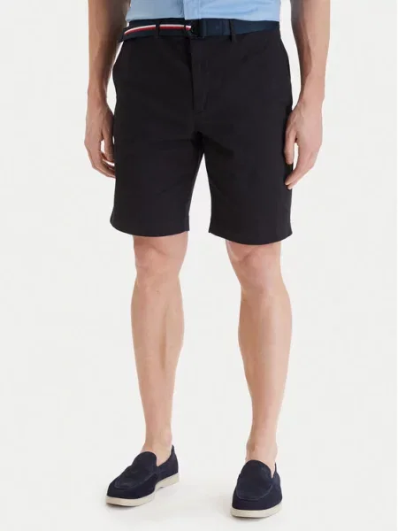 Tommy Hilfiger Kratke hlače iz tkanine Denton črna