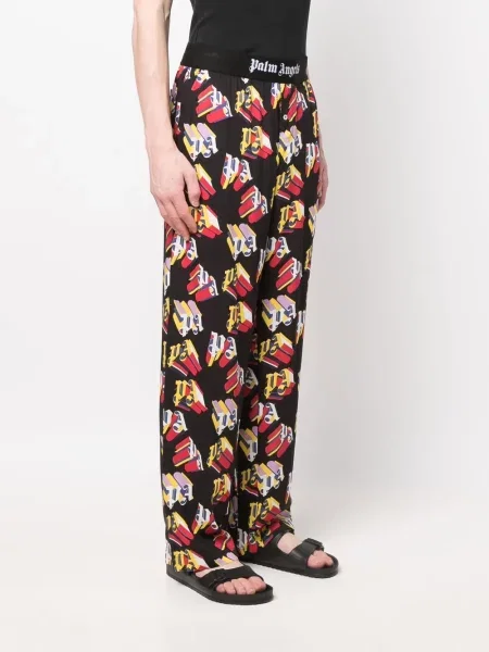 Pantaloni Palm Angels cu imagine negru