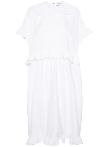 Rochie Ioana Ciolacu cu volane de costum alb