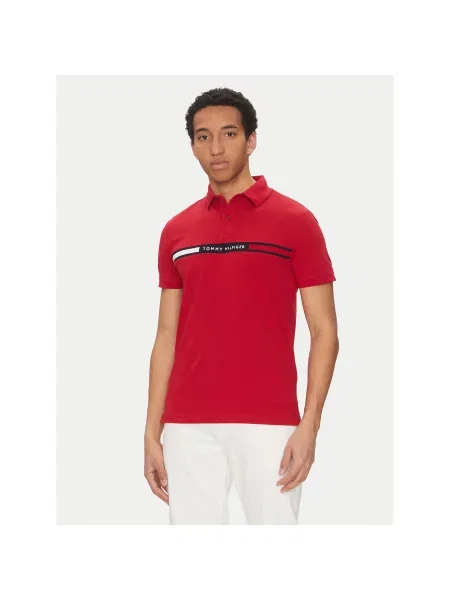 Polo majica Tommy Hilfiger rdeča
