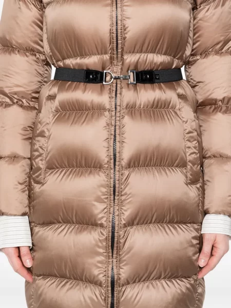 Geacă cu puf Max Mara cu glugă maro