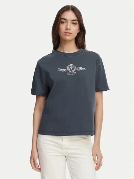 Tommy Hilfiger Póló Crest Sötétkék