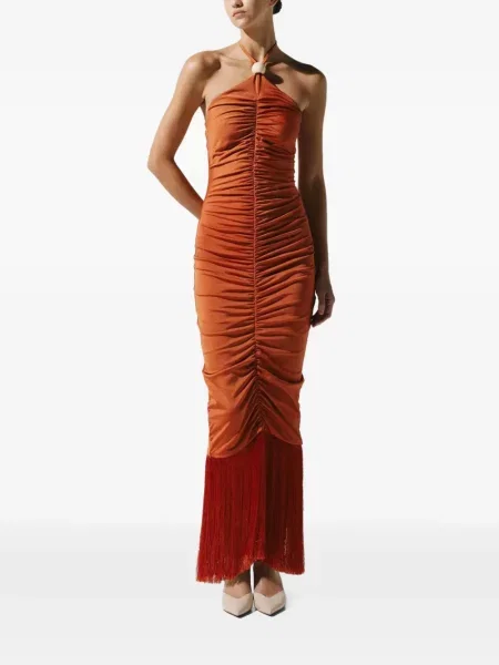 Rochie maxi Baobab cu franjuri portocaliu