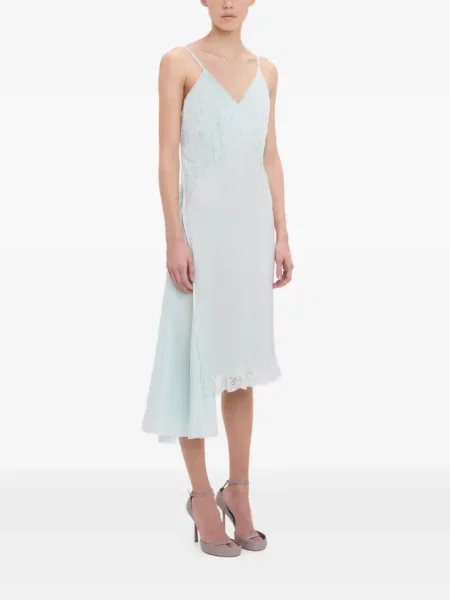 Rochie midi Victoria Beckham asimetrică albastru