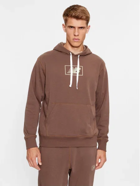 Hanorac cu glugă New Balance maro
