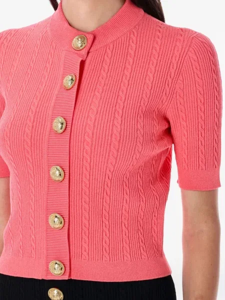 Cardigan Balmain tricotate roz