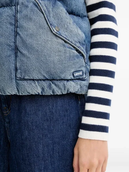 Geacă cu puf Levi's® cu glugă de flanelă albastru