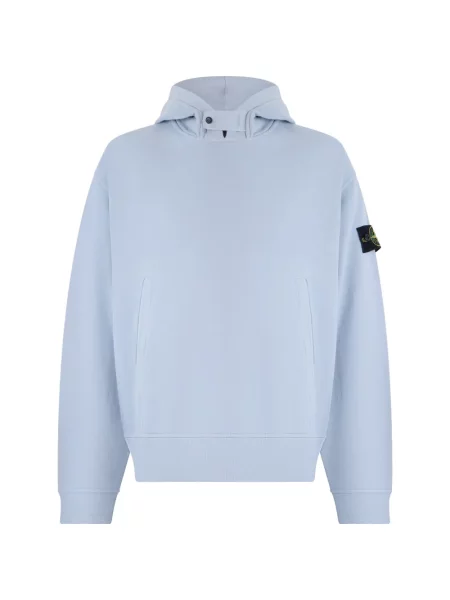Hanorac cu glugă Stone Island din fleece cu glugă cu strasuri albastru