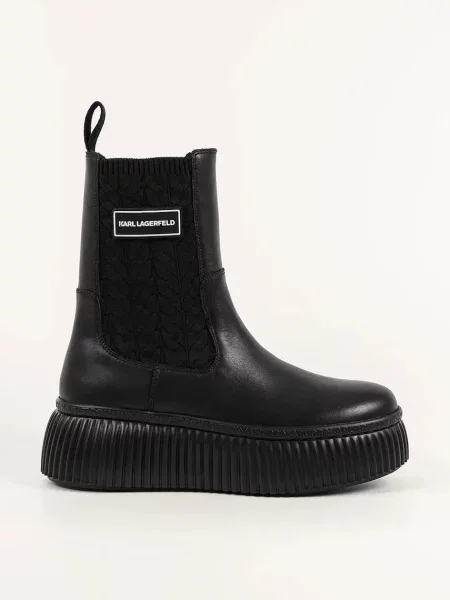 Karl Lagerfeld cizme de piele KREEPER LO cu platforma negru