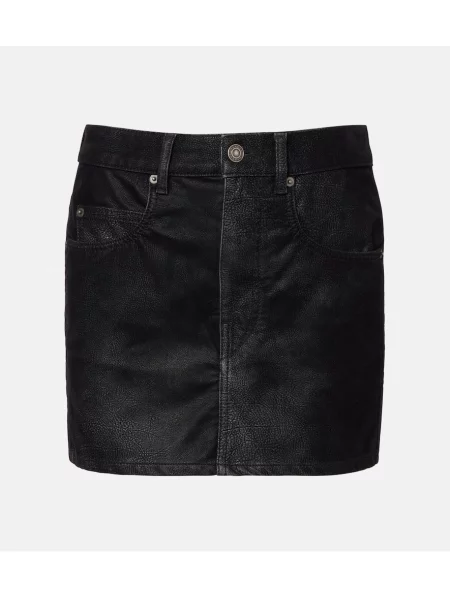 Spódnica skórzana Marant Etoile czarna