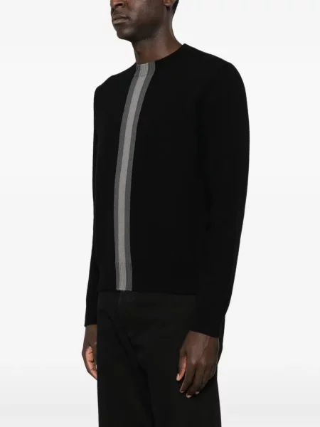 Pulover Gucci cu dungi cu decolteu rotund negru