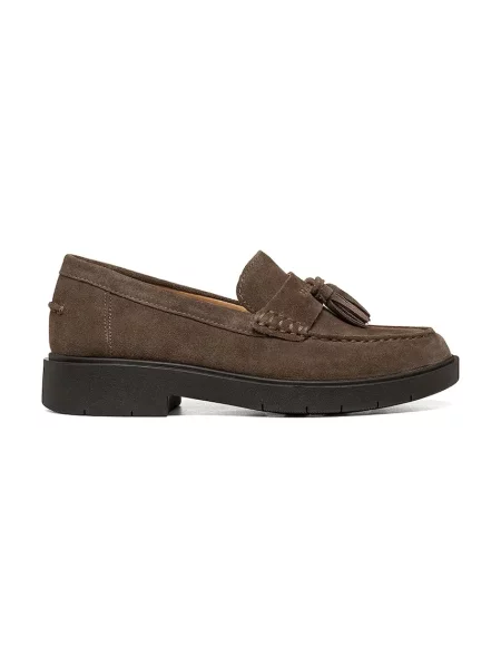 Geox loafers slip-on pentru femei din piele întoarsă D SPHERICA B maro