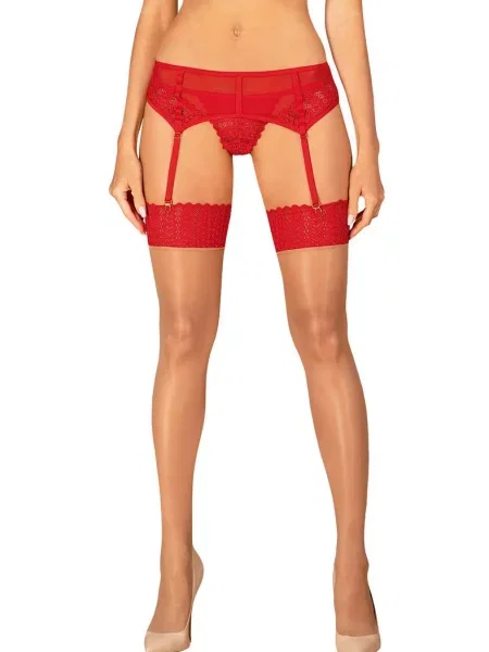 Чулки под с кружевом Чулки_Obsessive_Ingridia червоні